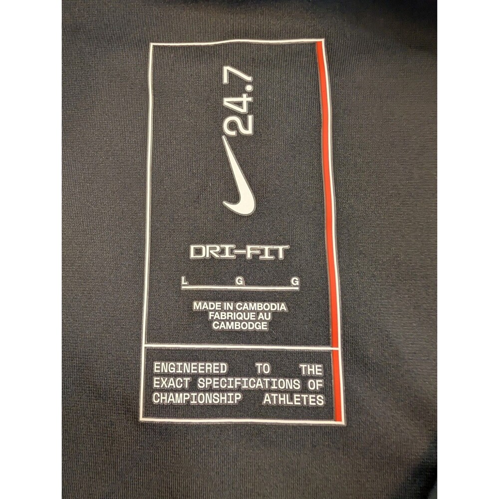 Nike Men's L Black Full Zip Jacket Stand Collar Logo Regular Dri-Fit Golf Casual - Picture 2 of 12